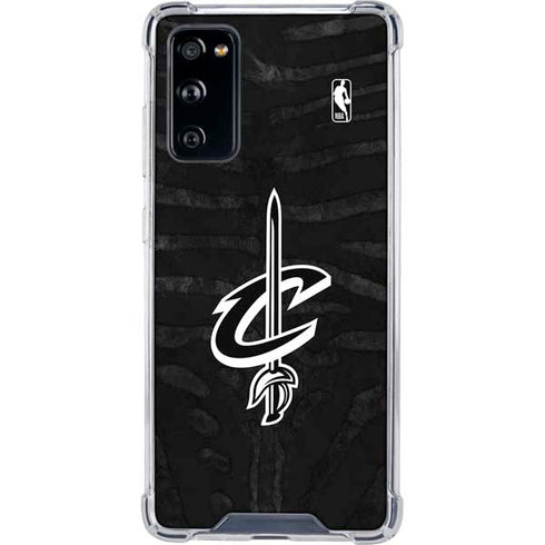 NBA Cleveland Cavaliers Black Animal Print Galaxy S20 FE Clear Case
